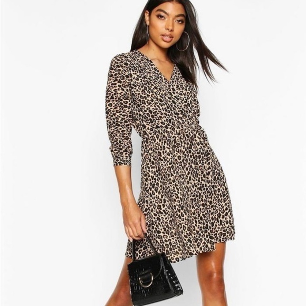 LEOPARD PRINT WRAP DRESS 12